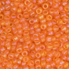 Orange Transparent AB Matte, Miyuki 11/0 Seed Beads, Colour 0138FR, 22g Approx