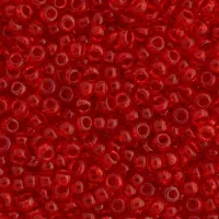 Transparent Red Luster, Miyuki 11/0 Seed Beads, Colour 0166, 22g Approx.