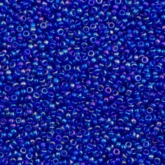 Transparent Cobalt AB, Miyuki 15/0 Seed Beads, Colour 0177, 100g approx.