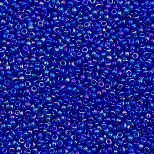 Transparent Cobalt AB, Miyuki 15/0 Seed Beads, Colour 0177, 8.2g approx. Transparent Cobalt AB, Miyuki 15/0 Seed Beads, Colour 0177, 8.2g approx.