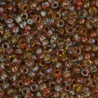 Transparent Saffron Picasso, Miyuki Size 6/0 Colour 4501, 250g