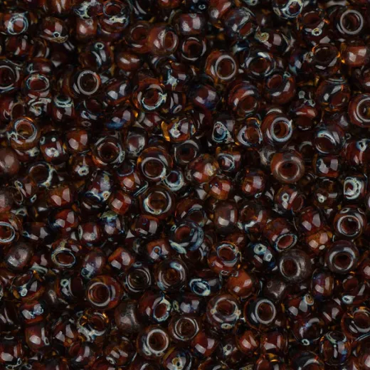 Picasso Transparent Dark Amber, Miyuki 8/0 Seed Beads, Colour 4502, 22g approx. Picasso Transparent Dark Amber, Miyuki 8/0 Seed Beads, Colour 4502, 22g approx.