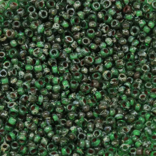 Transparent Green Picasso, Colour 4507, Miyuki 11/0, 22g Transparent Green Picasso, Colour 4507, Miyuki 11/0, 22g