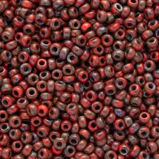 Opaque Red Picasso, Colour 4513, Miyuki 11/0, 22g