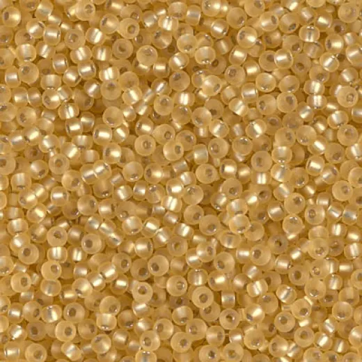 Gold Silver Lined Matte, Miyuki 11/0 Seed Beads, Colour 0003F, 250 Grams Gold Silver Lined Matte, Miyuki 11/0 Seed Beads, Colour 0003F, 250 Grams