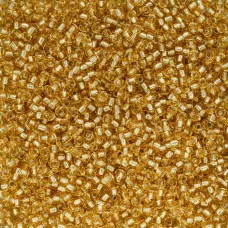 Gold Silver Lined, Miyuki 11/0 Seed Beads, Colour 0003, 22g Approx