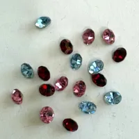 7mm Foiled Vintage Rivolis, Mixed pack of 18.