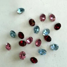 7mm Foiled Vintage Rivolis, Mixed pack of 18.