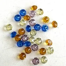 6mm Flat Top, Unfoiled Rivolis, Random Mix. Pack of 32 6mm Flat Top, Unfoiled Rivolis, Random Mix. Pack of 32