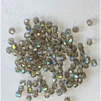 4mm Black Diamond AB  4mm Firepolished beads, 120pcs approx.