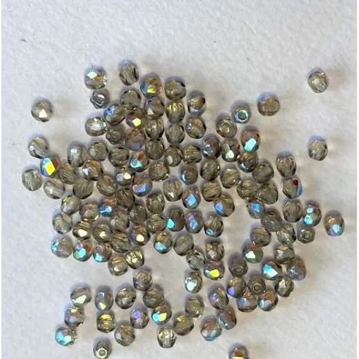 4mm Black Diamond AB  4mm Firepolished beads, 120pcs approx.