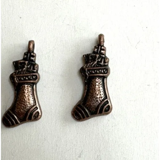 Stocking Charm, Copper Colour, 10 x 24mm Stocking Charm, Copper Colour, 10 x 24mm