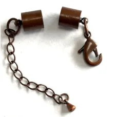 Glue in Cord Ends,  Large.Complete clasp. 10 x 11mm,Copper Colour,