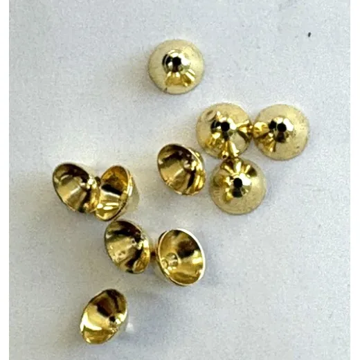 European Made Smooth Gold  Colour Bead caps, pack of 12 pieces.