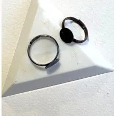 Adjustable Ring with 9mm Pad, Pack of 4. Antique Copper Colour.