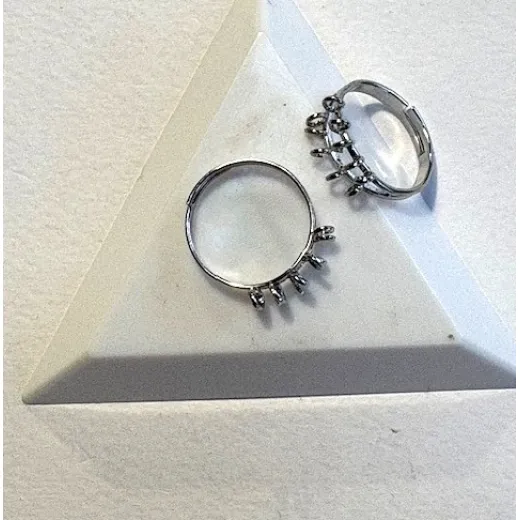 Beadalon Adjustable Bling Ring, 10 Loops, Silver Colour.
