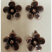 Flower Charms with Loop, Copper Colour, 15 x 16mm, Pack of 4 Flower Charms with Loop, Copper Colour, 15 x 16mm, Pack of 4
