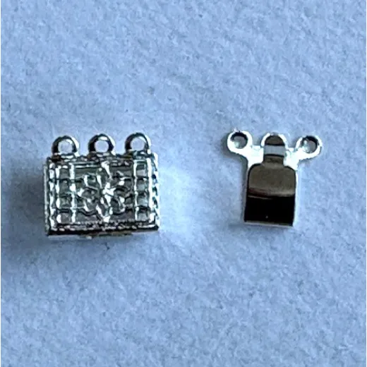 3 Strand Beadalon Filigree Clasps, Silver, 6 Clasps 3 Strand Beadalon Filigree Clasps, Silver, 6 Clasps