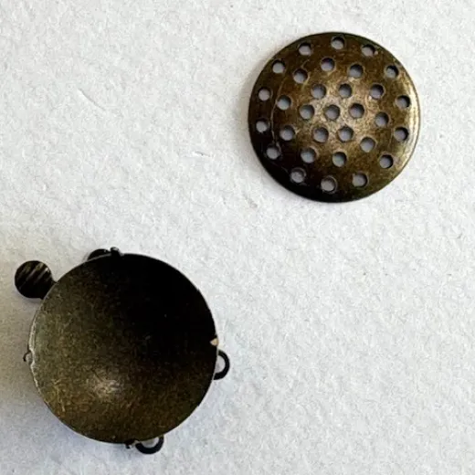 17mm Beadable Clasp,  Brass Colour