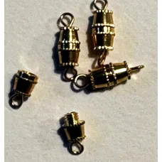 9.5mm Medium Barrel Screw Clasps, Gold Colour, Pack of 4