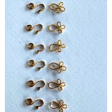 Beadalon Fancy Hook and Eye Clasps  Gold Colour,  Pack of 6 sets.