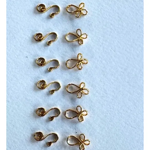 Beadalon Fancy Hook and Eye Clasps Gold Colour, Pack of 6 sets. Beadalon Fancy Hook and Eye Clasps Gold Colour, Pack of 6 sets.