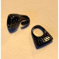 Glue in, Flat Hook & Eye Clasp. Black Glue in, Flat Hook & Eye Clasp. Black
