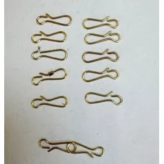 Hook and Eye Clasps  Gold Colour,  Pack of 6 sets.