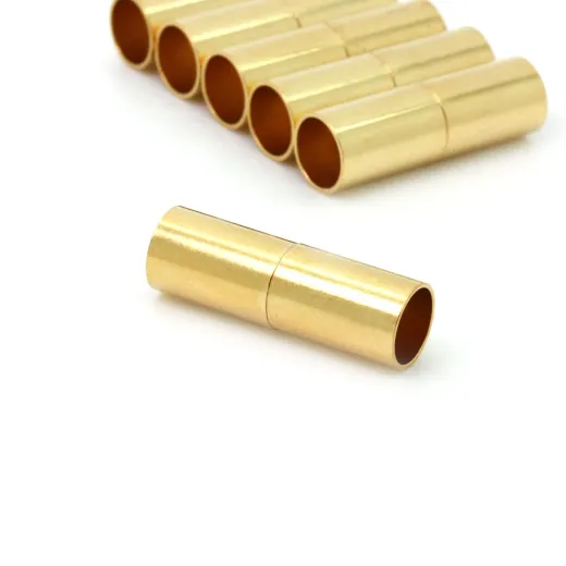 22.5mm Glue-in Magnetic Tube Clasp, 6.2mm I.D, Gold Plated, Pack of 2 22.5mm Glue-in Magnetic Tube Clasp, 6.2mm I.D, Gold Plated, Pack of 2