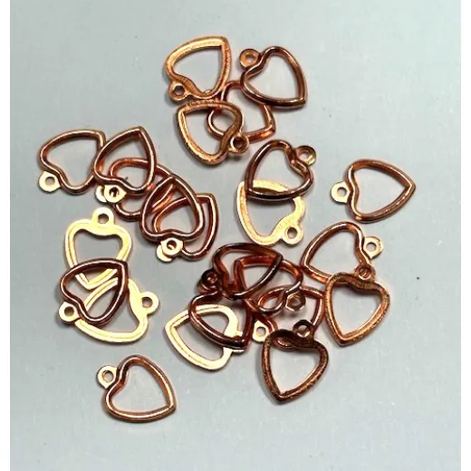 9 x 5mm Heart Shaped Tag, pack of 24pcs, 322P-017. Rose Gold Colour. Beadalon. 9 x 5mm Heart Shaped Tag, pack of 24pcs, 322P-017. Rose Gold Colour. Beadalon.