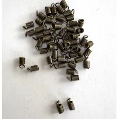 Spring Cord Ends, Brass Colour, Pack of 50 pcs.