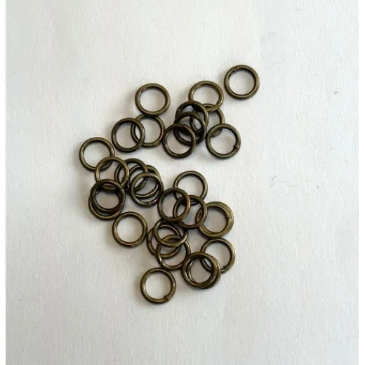7mm Closed Jump Rings, Brass, Pack of 100