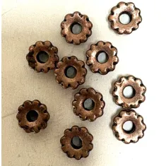 Copper colour  Wheel Spacer Beads, 8mm, Pack of 10
