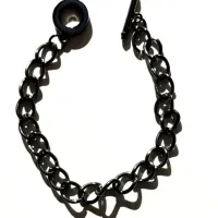 20cm Ready Made Chain Bracelet with Large Toggle Clasp. Black 20cm Ready Made Chain Bracelet with Large Toggle Clasp. Black