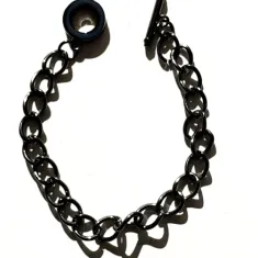 20cm Ready Made Chain Bracelet with Large Toggle Clasp. Black