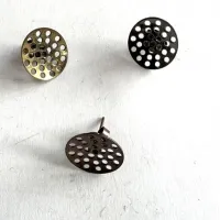 Sieve Earring Bases, Antique Brass Colour,4pcs. 14  x 14mm