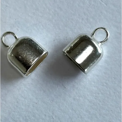 Kumihimo End Cap Oval , 9 x 8mm, Silver Colour - Pack of 2 - 23820100 Kumihimo End Cap Oval , 9 x 8mm, Silver Colour - Pack of 2 - 23820100