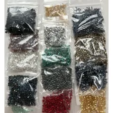 Mix of Miyuki Size 8 Cut seed Beads, 110g in total.