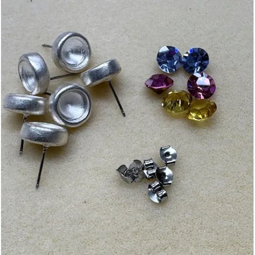 Swarovski Crystal Chaton Stud Earring Sets, pack of 3 pairs. Swarovski Crystal Chaton Stud Earring Sets, pack of 3 pairs.