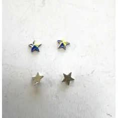 Swarovski Stars 5mm, Flat Back, Crystal AB. Pack of 4