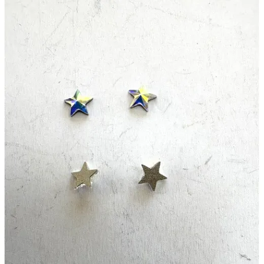 Swarovski Stars 5mm, Flat Back, Crystal AB. Pack of 4 Swarovski Stars 5mm, Flat Back, Crystal AB. Pack of 4