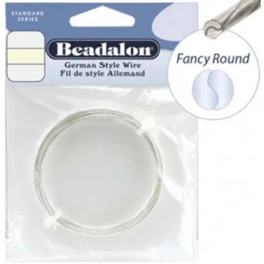 22 Gauge Fancy Round German Style Wire, 5M, Silver Plated 22 Gauge Fancy Round German Style Wire, 5M, Silver Plated