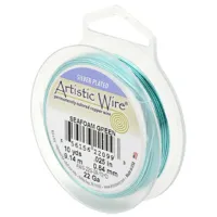 Seafoam Green colour silver plated 20 gauge copper wire, 7.6m spool