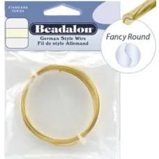 22 Gauge Fancy Round German Style Wire, 5M, Non-Tarnish Brass