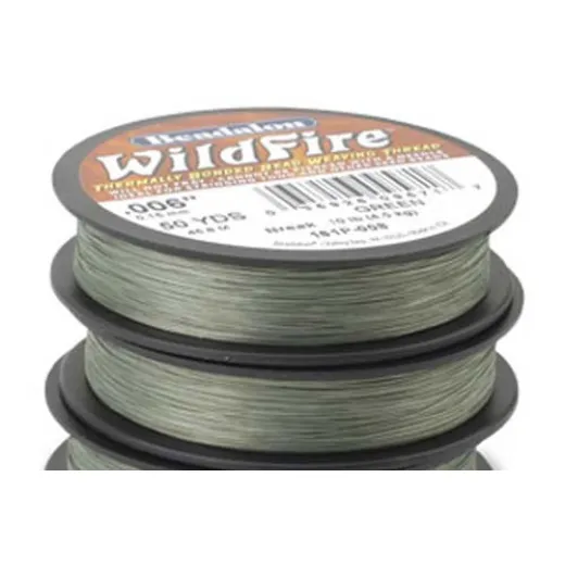 Beadalon 161P-004 Wildfire Beading Thread, 0.15mm, Green, 18.3M