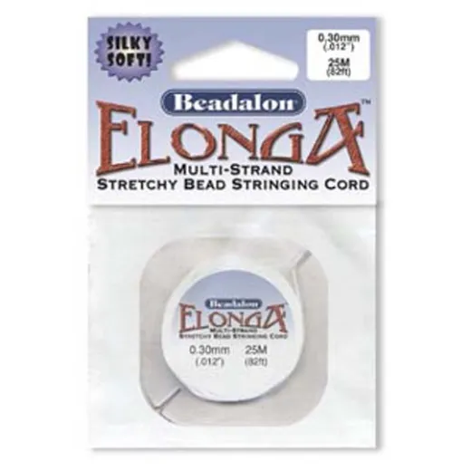 Elonga Elastic Thread, White, 1mm, 25M Elonga Elastic Thread, White, 1mm, 25M