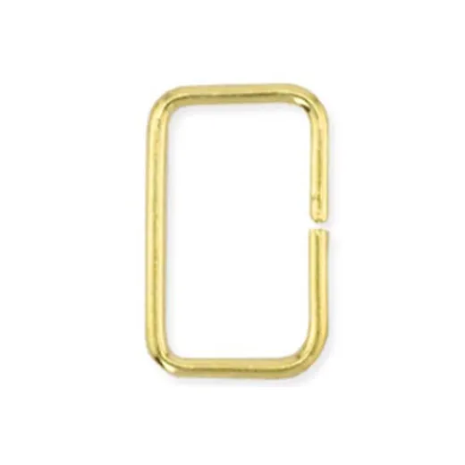 6.5x10.3mm Rectangle Gold Coloured Beadalon Jump Rings, 24pcs