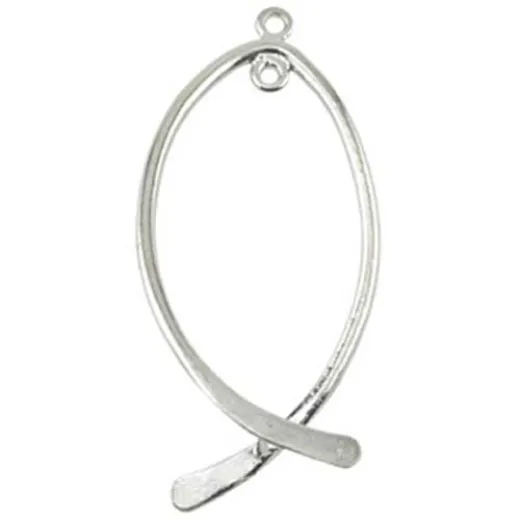 Oval Pinch Bail Component, 35mm, Silver Plated, 6 Pack Oval Pinch Bail Component, 35mm, Silver Plated, 6 Pack
