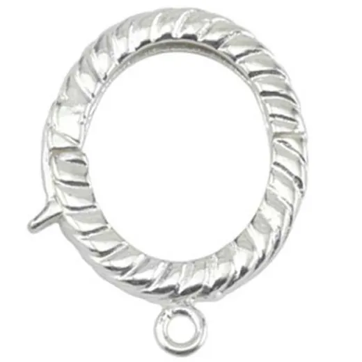 Small Oval With Ring Enhancer Bails, 15 x 21mm, Silver Plated, 4 Pack Small Oval With Ring Enhancer Bails, 15 x 21mm, Silver Plated, 4 Pack