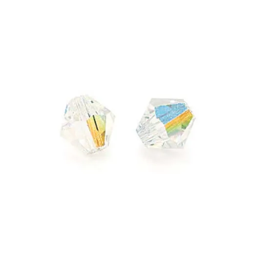Crystal AB 4mm Preciosa Bicones, Bulk Pack of 144pcs Crystal AB 4mm Preciosa Bicones, Bulk Pack of 144pcs